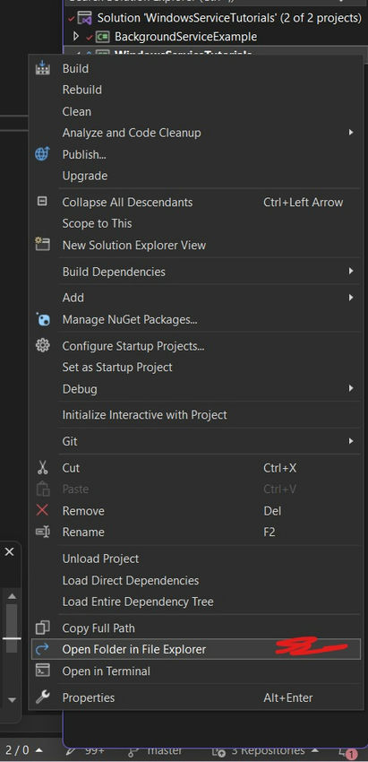 Windows Service exe file